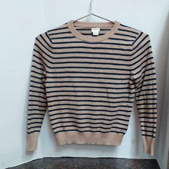 BOYS Crewcuts Tan and Black Striped Crewneck Sweater - Picture 1 of 6